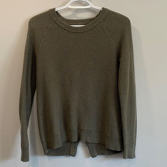 Madewell Province Cross-Back Pullover Sweater Olive Green - Picture 2 of 6